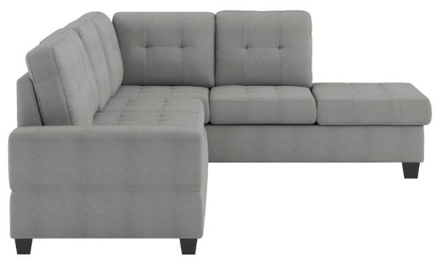 Homelegance® Maston 3-Piece Gray L-Shape Reversible Sectional with Ottoman-4