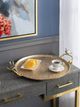 A & B Home Bright Gold Round Decorative Tray-1