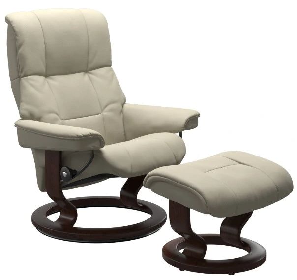 Stressless® by Ekornes® Customizable Mayfair Large Manual Recliner and Ottoman with Classic Base-0
