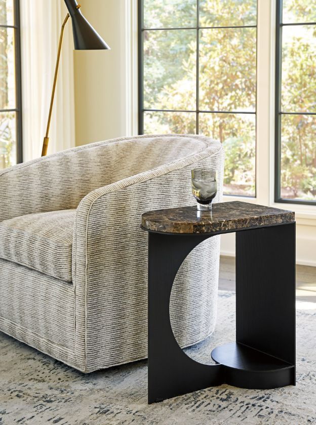 Lexington Home Zanzibar Novella Brown Side Table with Black Base-1