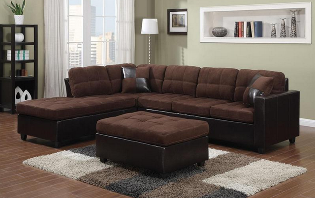 Coaster® Mallory Chocolate Brown 3 Piece Upholstered Sectional-1