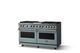 Viking® 5 Series 60" Novembery Sky Pro Style Dual Fuel (NG) Range with Brushed Brass Trim-2