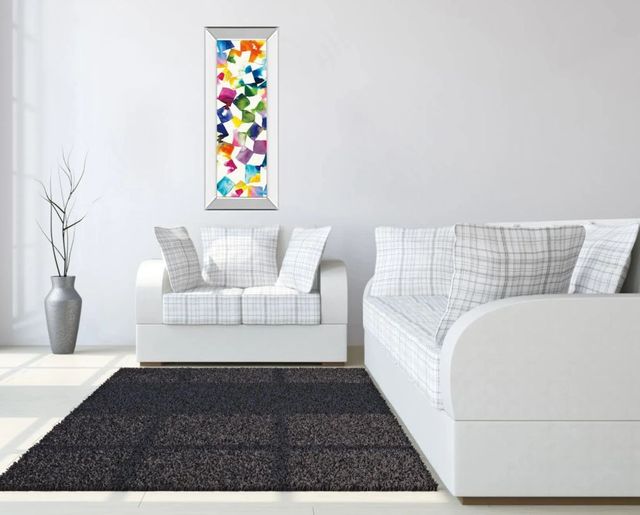 Classy Art Colorful Cubes Il by Wild Apple Mirror Framed Wall Art-2