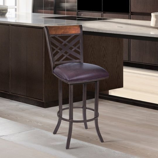 Armen Living Tahiti Auburn Bay/Brown Bar Stool-1