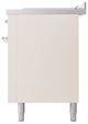 Ilve® Nostalgie II Noblesse 60'' Antique White Pro Style Dual Fuel Range with Chrome Trim-3