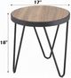 ACME Furniture Bage Weathered Gray Oak End Table with Black Metal Base-2
