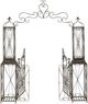 Deco Marche Black Metal Outdoor Scrollwork Arched Gate Garden Arbor with Pillars and Latch Lock Closure-1