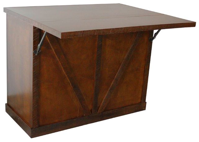 American Heartland Manufacturing Rustic Promo Kitchen Island with Flip-up Top-1
