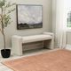Linon Lollie Cream Corduroy Bench-1