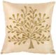 A & B Home Beige/Gold Beaded Throw Pillow-0