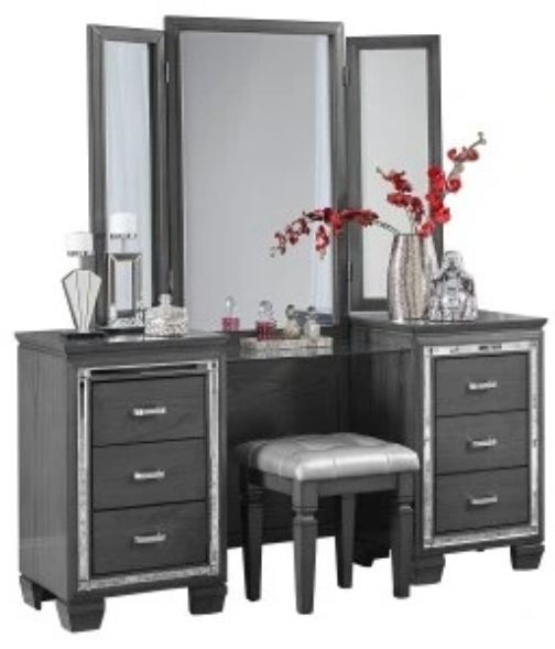 Mazin Furniture Allura Gray Vanity Table-0