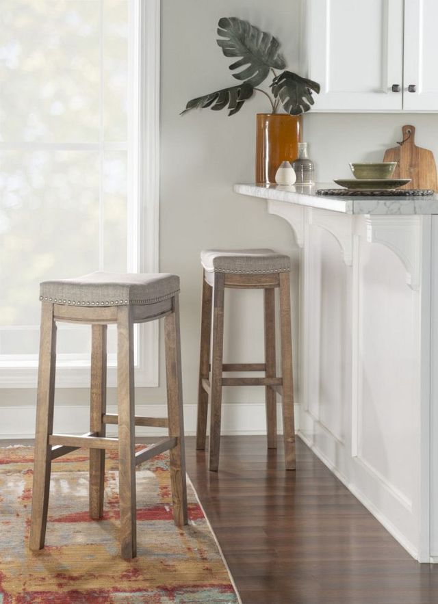 Linon Claridge Brown/Gray Bar Stool-1