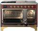 Ilve® Majestic III 48" Burgundy Pro Style Dual Fuel Natural Gas Range with 5 Black Brass Burners and Brass Trim-1