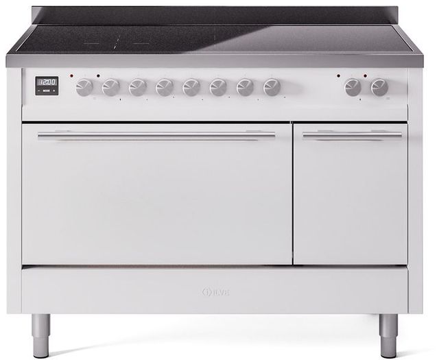 Ilve® Professional Plus II 48" White Pro Style Induction Range-0