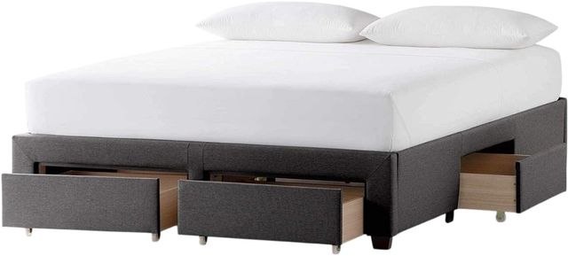 Malouf® Watson Charcoal Queen Upholstered Storage Platform Bed-1