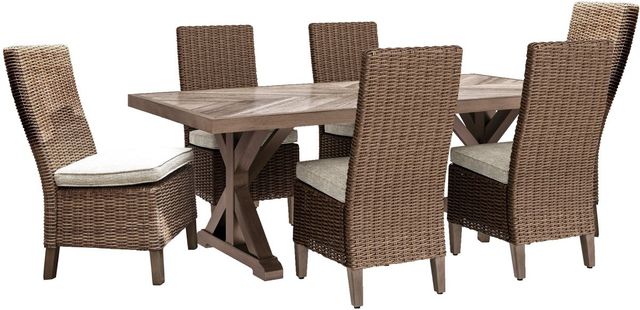 Signature Design by Ashley® Beachcroft 7-Piece Beige Outdoor Dining Set-0