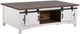International Furniture Direct Pueblo Brown Cocktail Table with White Base-0