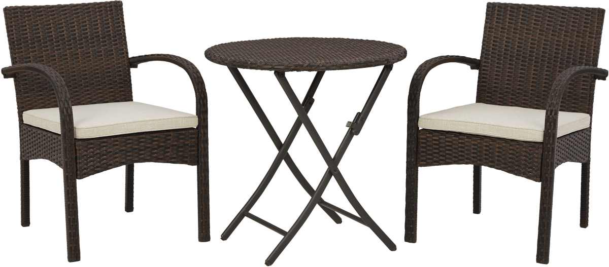 Dereham outdoor 3 piece bistro set with cushions sale