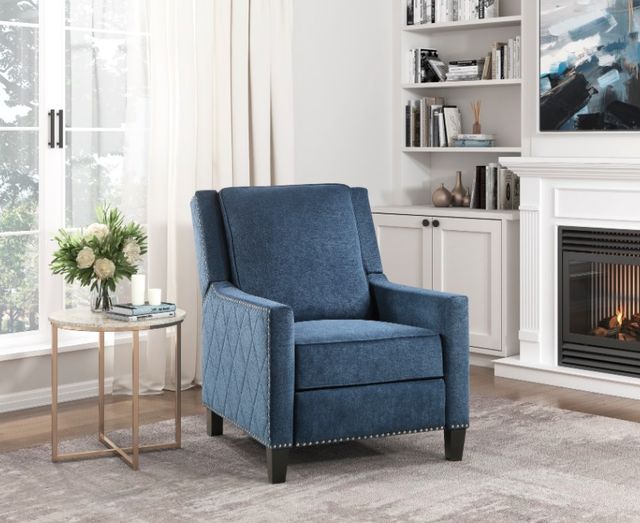 Homelegance® Banks Blue Manual Push Back Recliner-1