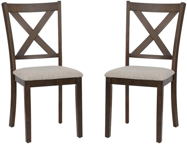 Linon Wales 2-Piece Brown Side Chair Set-0