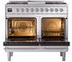 Ilve® Nostalgie II Noblesse 40'' Stainless Steel Pro Style Dual Fuel Range with Chrome Trim-1