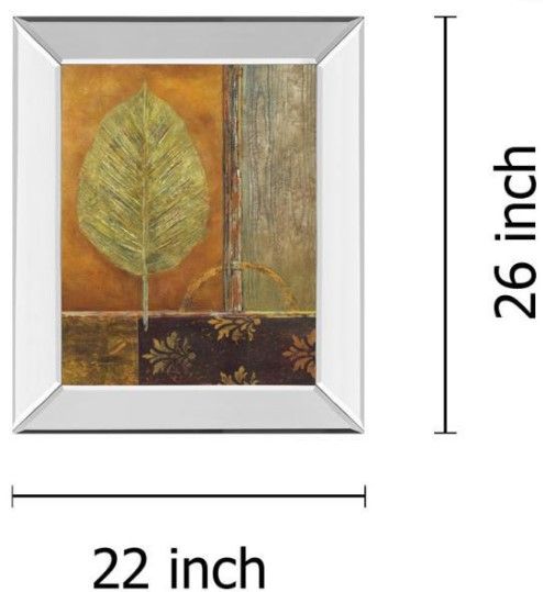 Classy Living Viola Lee Copper Leaf 22" Wall Art-2