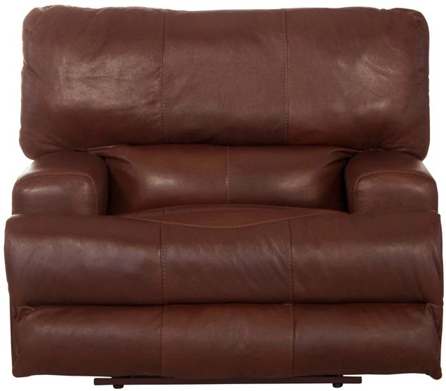 Catnapper® Wembley Walnut Leather Power Lay Flat Recliner with Power Adjustable Headrest-2