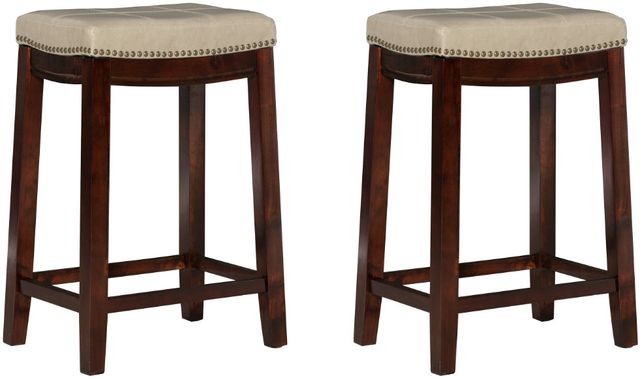 Linon Claridge 2-Piece Jute/Wenge Counter Stool Set-0