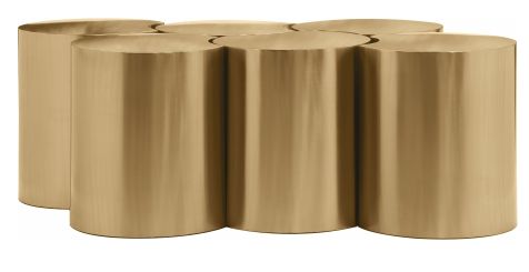 Meridian Furniture Dimple 6-Piece Brushed Gold 20" Modular Nesting Coffee Table Set-1
