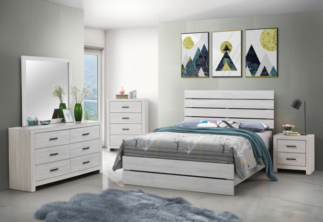 Coaster® Brantford 5-Piece Coastal White Queen Panel Bedroom Set-0