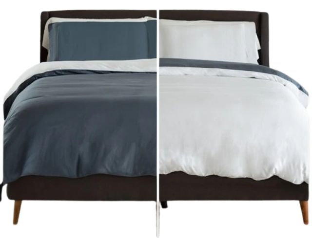 Cariloha Luxurious Blue Lagoon/White Queen Duvet Cover-0