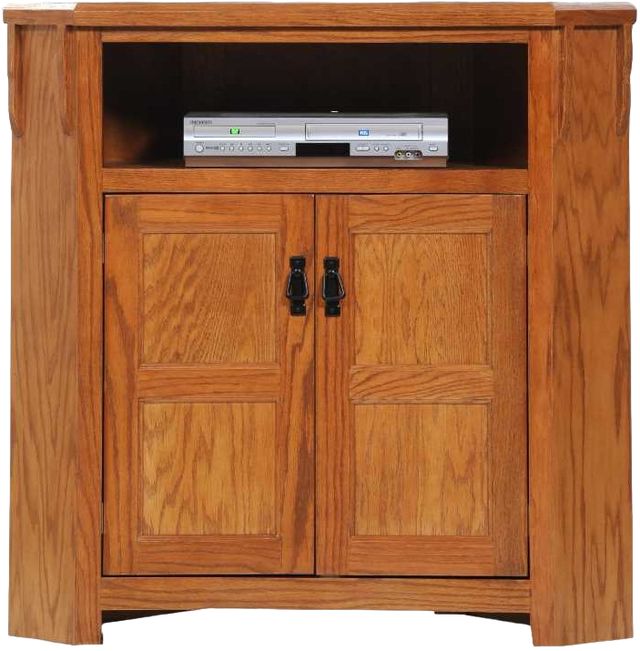 American Heartland Manufacturing Oak 42" Tall Corner TV Stand  -0