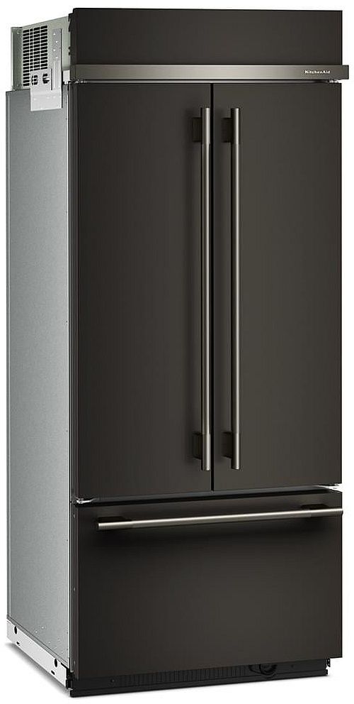 KitchenAid® 36" 20.8 Cu. Ft. Black Ore Built In French Door Refrigerator with Platinum Interior-1