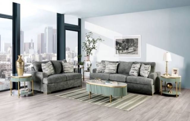 Furniture of America® Leytonstone Gray Sofa-1