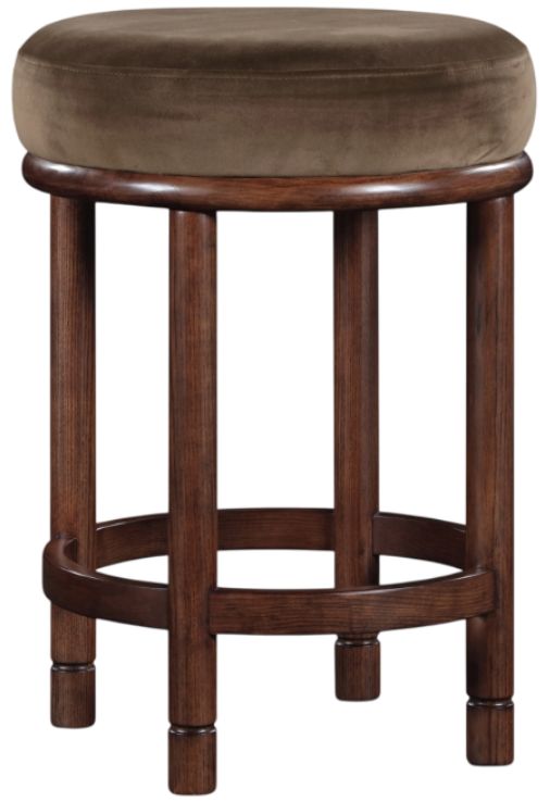 Meridian Furniture Monette Brown/Walnut Brown Velvet Upholstered Counter Stool-0