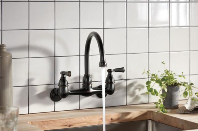 Peerless Elmhurst® Oil Rubbed Bronze 2-Handle Wall Mount Kitchen Faucet -2