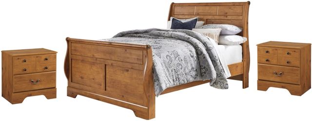 Signature Design by Ashley® Bittersweet 3 Piece Light Brown Queen Sleigh Bed Set-0
