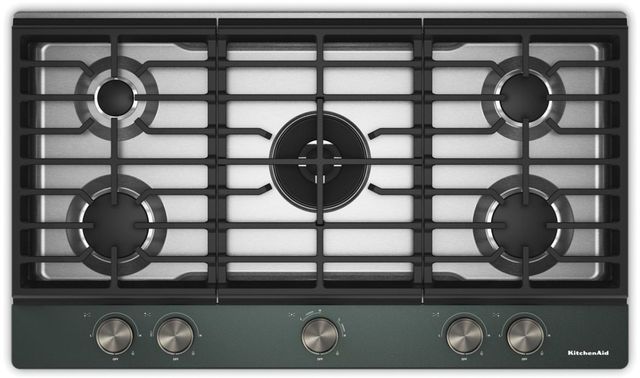 KitchenAid® 36" Juniper Gas Cooktop with 5 Burners, Integrated Wok Grate and Premium Weighted Knobs-4