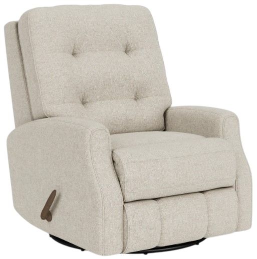 Flexsteel® Devon White Vanilla Swivel Gliding Recliner-0