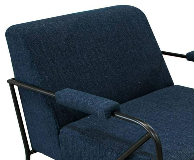 International Furniture Direct Lotus Blue Navy/Matte Black Accent Chair-1