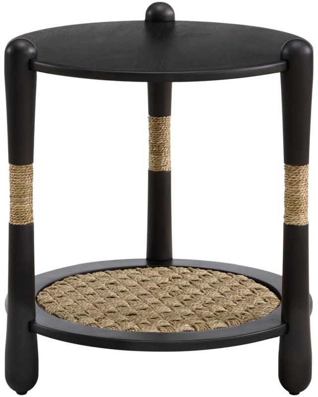 Martin Svensson Seagrass & Wood Smoked End Table-1
