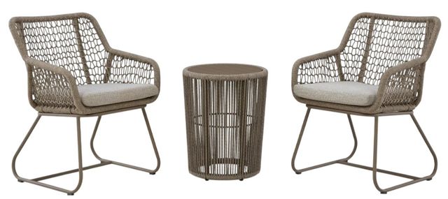 Signature Design by Ashley® Majors Beach 3-Piece Beige Aluminum/Fabric Outdoor Table Set-0