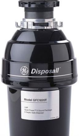 GE 1 HP Continuous Feed food Waste Disposer-Black-0