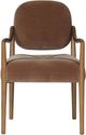 Four Hands Auden Amber Ash/Monte Mushroom Dining Arm Chair-2