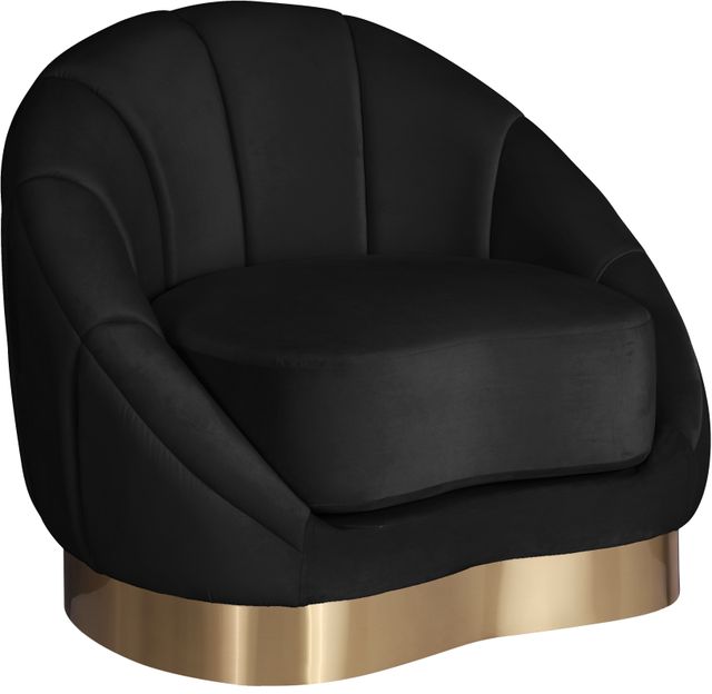 Meridian Furniture Shelly Black Velvet Chair-1