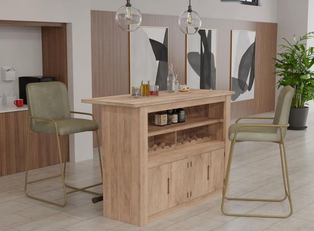 International Furniture Direct Seating Gold/Green Bar Stool-1