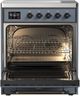 Ilve® Majestic III 30" Blue Gray Pro Style Induction Range with Triple Glass Door and Burnished Trim-1