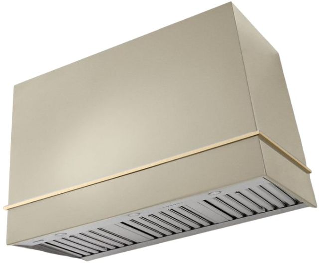 AGA Loge 48" Fawn Wall Mounted Range Hood with Polished Brass Trim-0