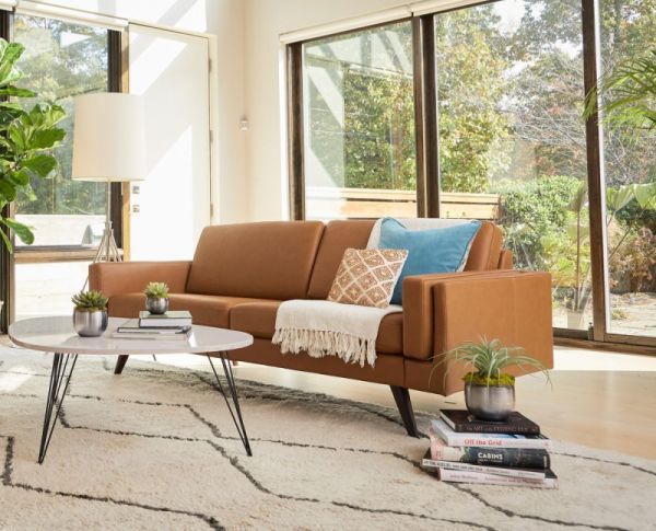 Fjords® Norsk Nordic Vintage Cognac 3 Seater Duo Sofa-1