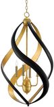 Currey & Company Trephine Contemporary Gold Leaf/Satin Black Chandelier-0